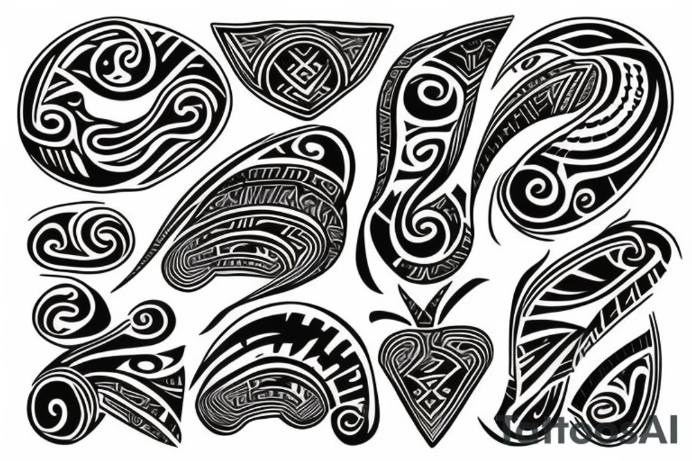 The word Manuel with shading inside and Maori inspired design tattoo idea