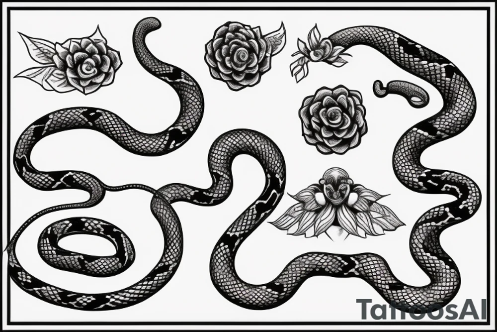 Meditation snake tattoo idea