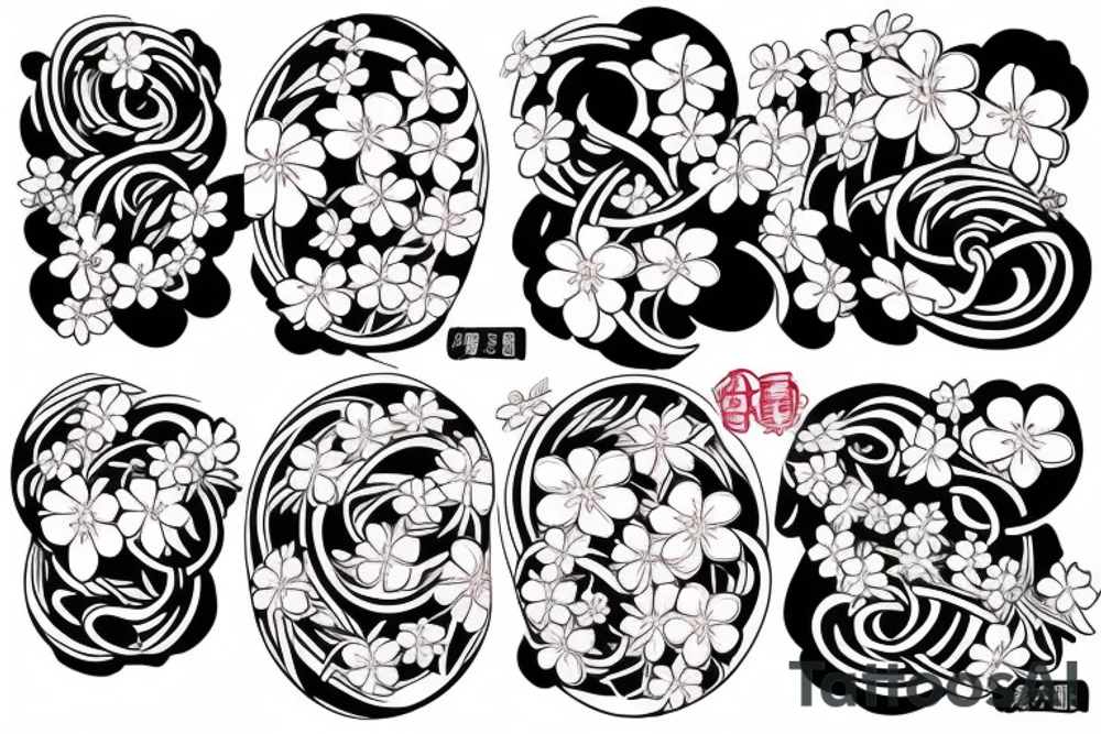 japanese sakura tattoo irezumi sleeve tattoo idea