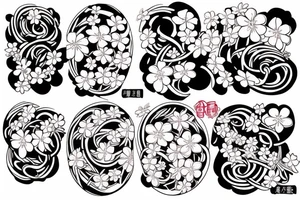 japanese sakura tattoo irezumi sleeve tattoo idea