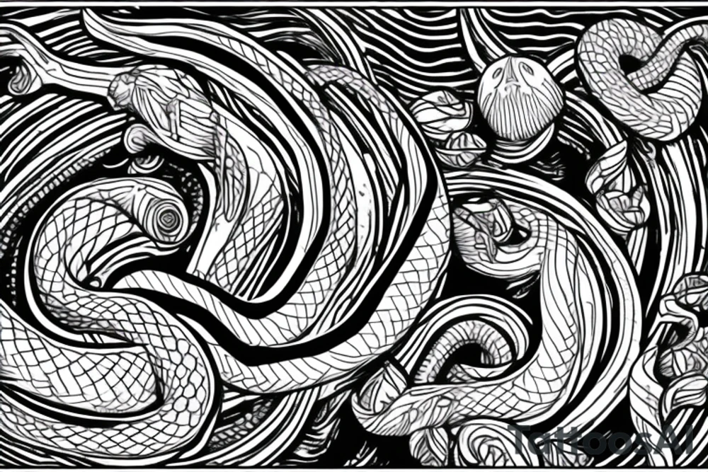 Meditation snake tattoo idea