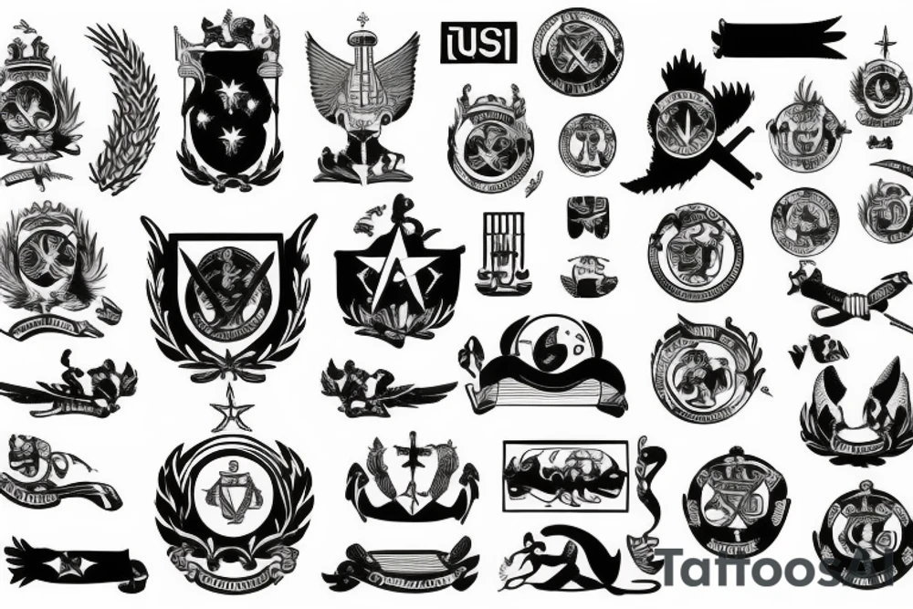 coat of arms of the USSR, submarine, hammer and sickle tattoo idea