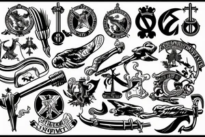 coat of arms of the USSR, submarine, hammer and sickle tattoo idea