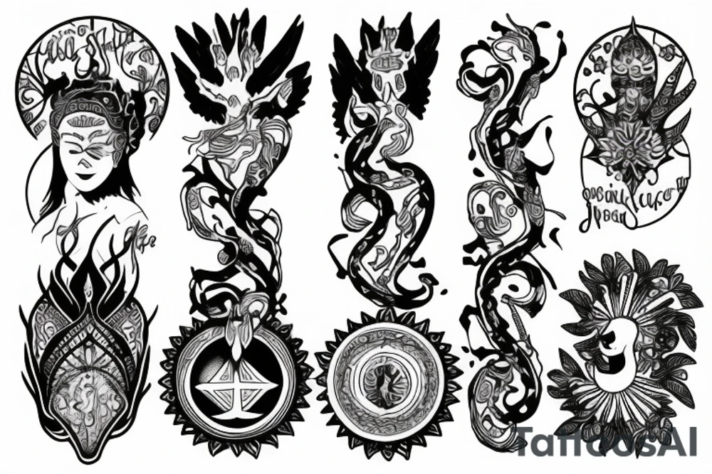 Spiritual, life, courage tattoo idea