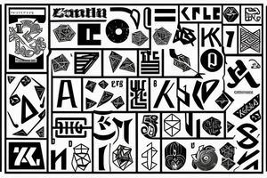 Combine the letters K and A with the digit 4 tattoo idea