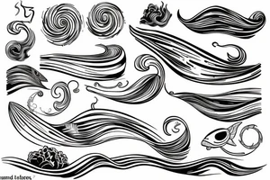 sea waterline waves for arm band tattoo idea