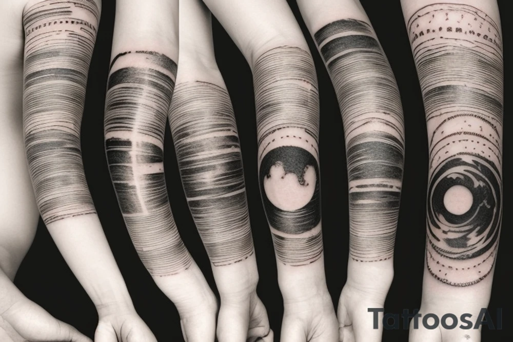 Right arm sleeve tattoo of the solar system tattoo idea