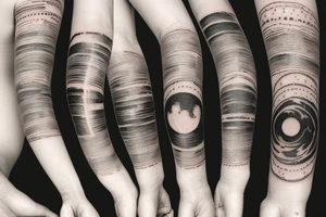 Right arm sleeve tattoo of the solar system tattoo idea