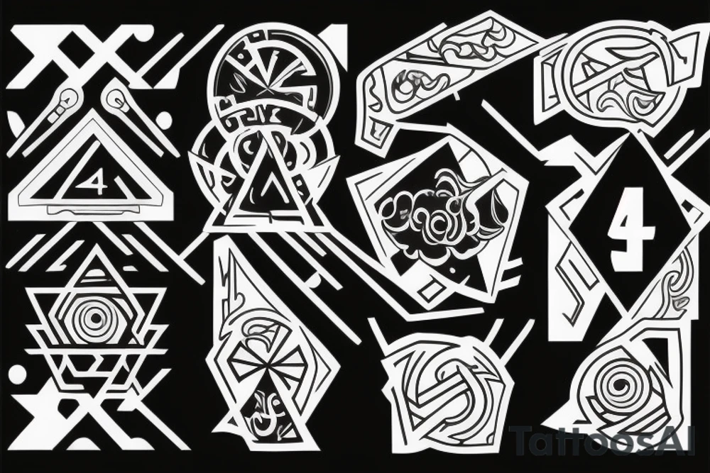 Combine K, A and 4 tattoo idea