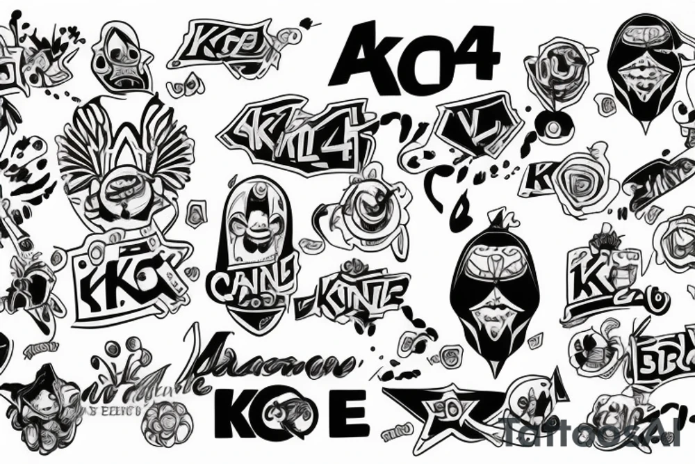 Combine K, A and 4 tattoo idea