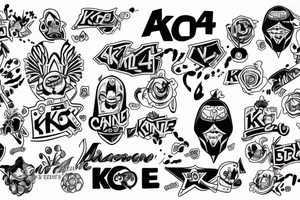 Combine K, A and 4 tattoo idea