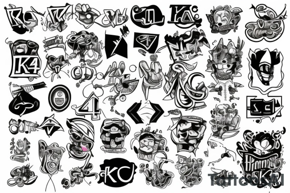 Combine K, A and 4 tattoo idea