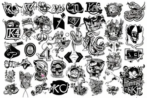 Combine K, A and 4 tattoo idea