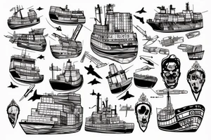 sinking cargo ship broken in hald for arm tattoo tattoo idea