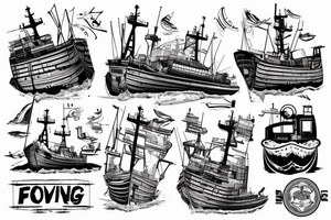 sinking cargo ship broken in hald for arm tattoo tattoo idea