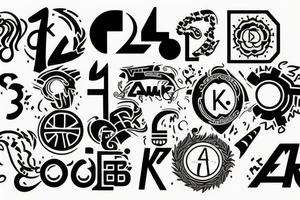 Combine K, A and 4 to create a logo tattoo idea