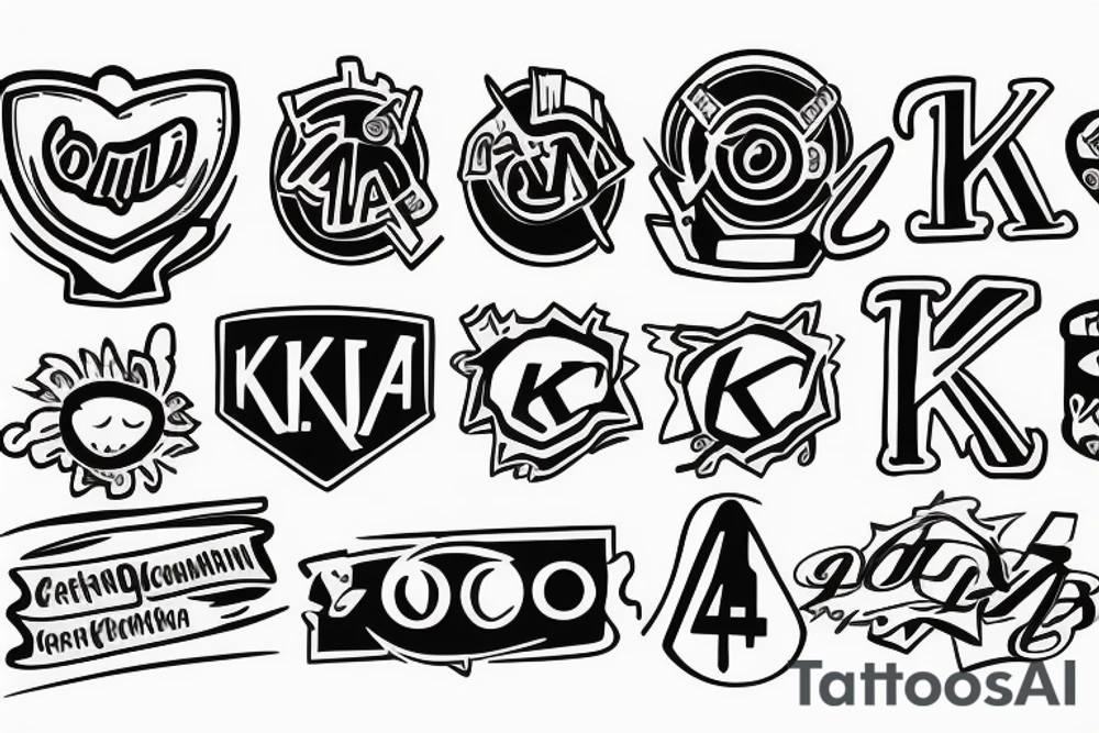 Combine K, A and 4 to create a logo tattoo idea