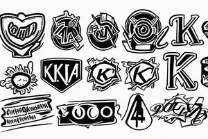 Combine K, A and 4 to create a logo tattoo idea
