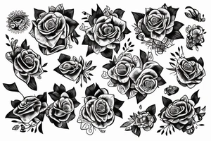 ramo de flores linea fina tattoo idea