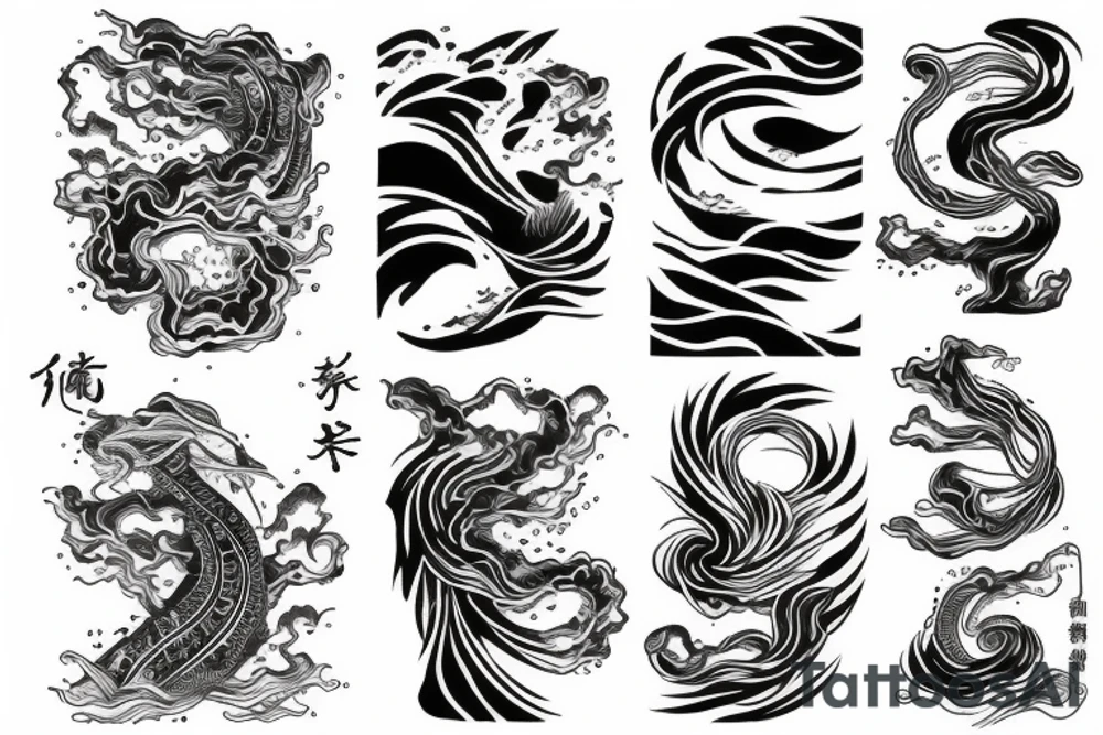 fine line water sea tattoo idea