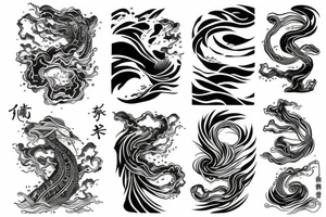 fine line water sea tattoo idea