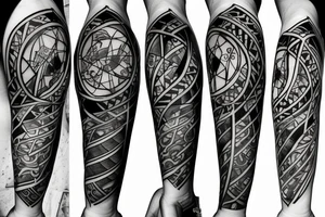 hourglass, traingle and arrow tattoo idea