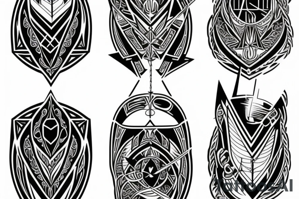 hourglass, traingle and arrow tattoo idea