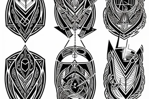 hourglass, traingle and arrow tattoo idea