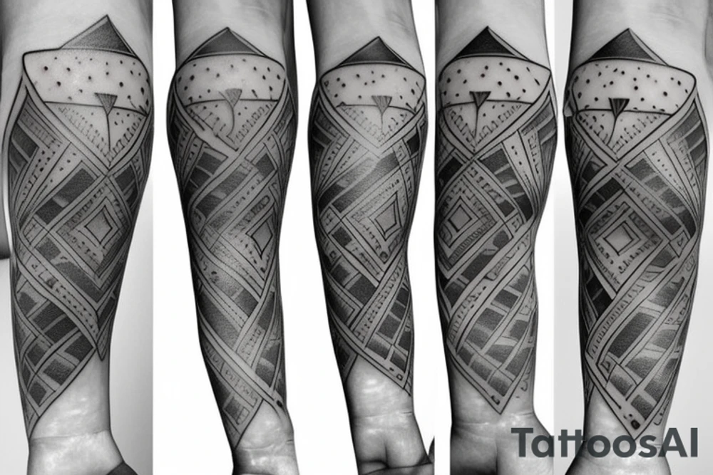 hourglass, traingle and arrow tattoo idea