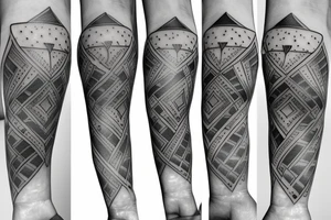 hourglass, traingle and arrow tattoo idea