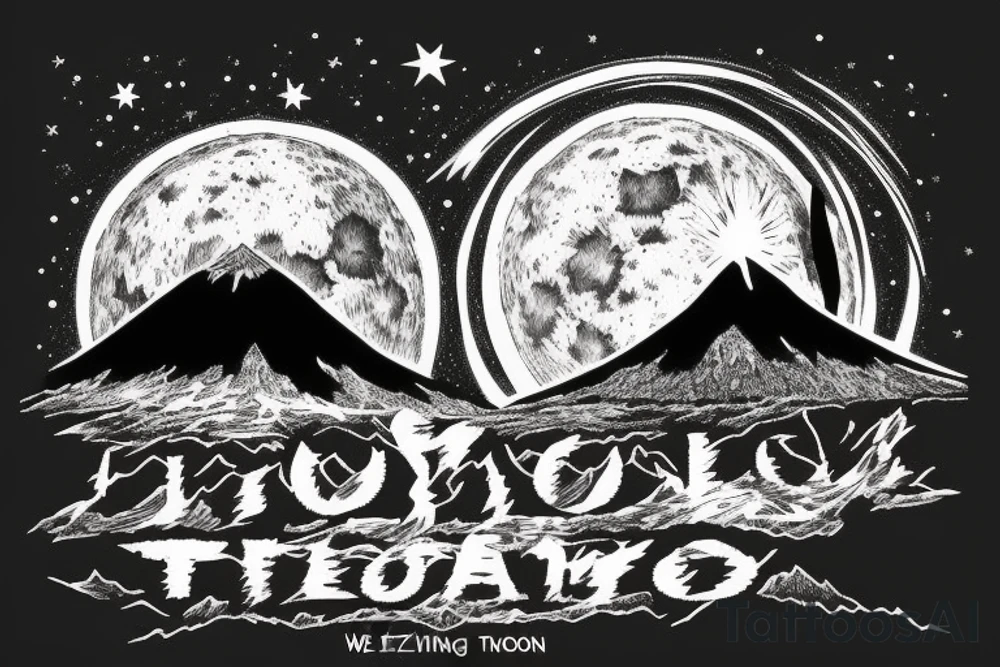New Zealand mount doom, full moon, “we can do hard things” tattoo idea
