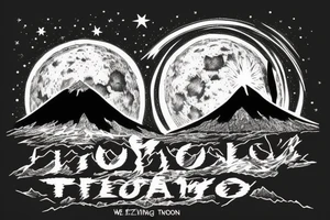 New Zealand mount doom, full moon, “we can do hard things” tattoo idea