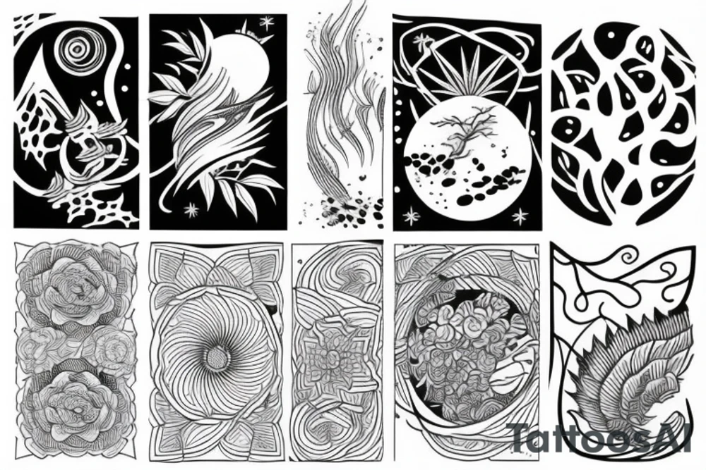 sleeve, related to nature, minimal tattoo idea