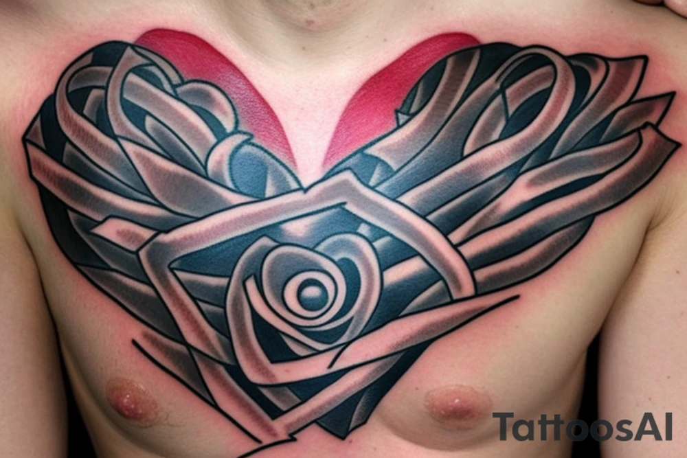 heart coffin tattoo idea