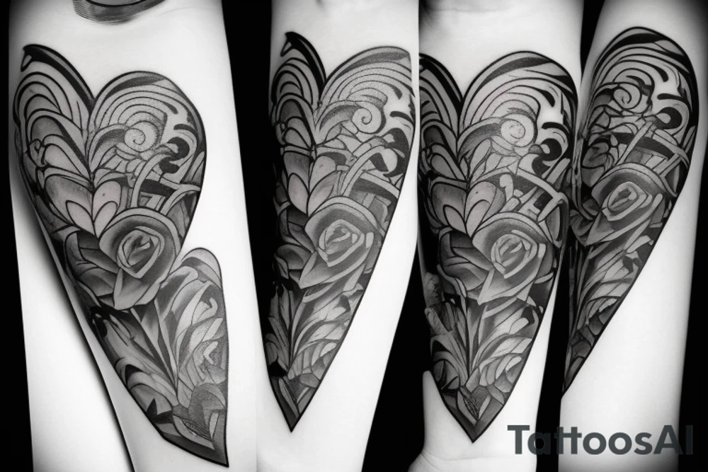 heart coffin tattoo idea