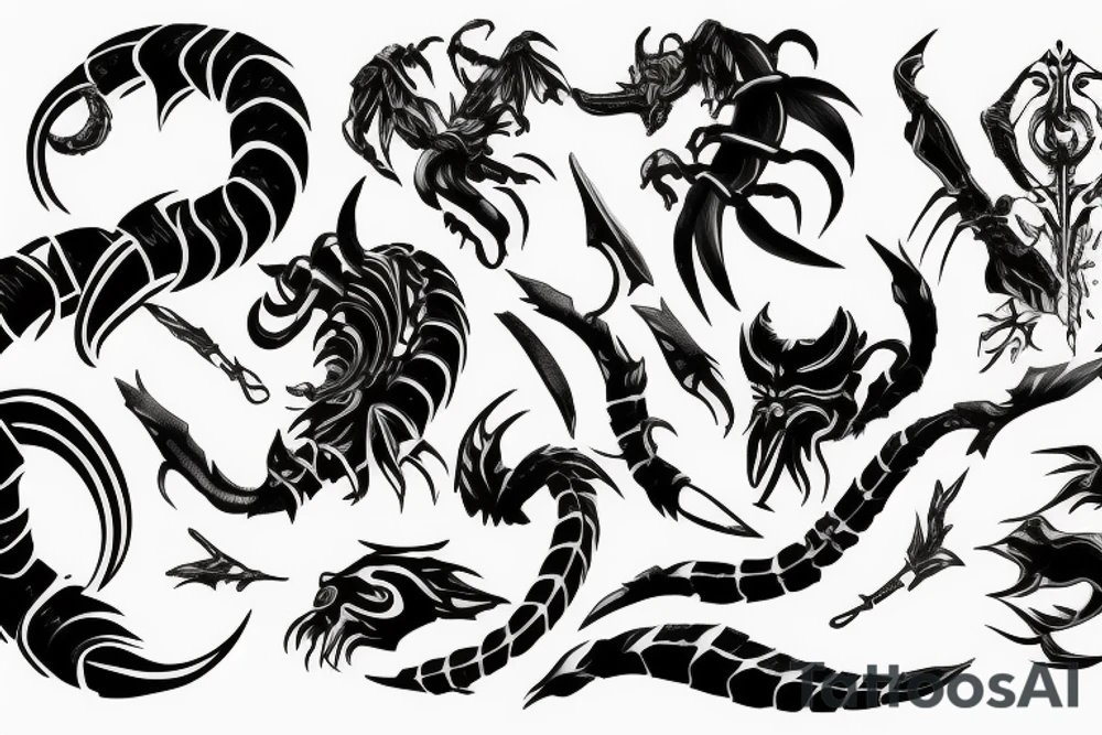 Scorpio from the mortal combat, on ice and flame tattoo idea
