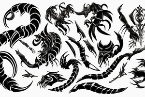 Scorpio from the mortal combat, on ice and flame tattoo idea