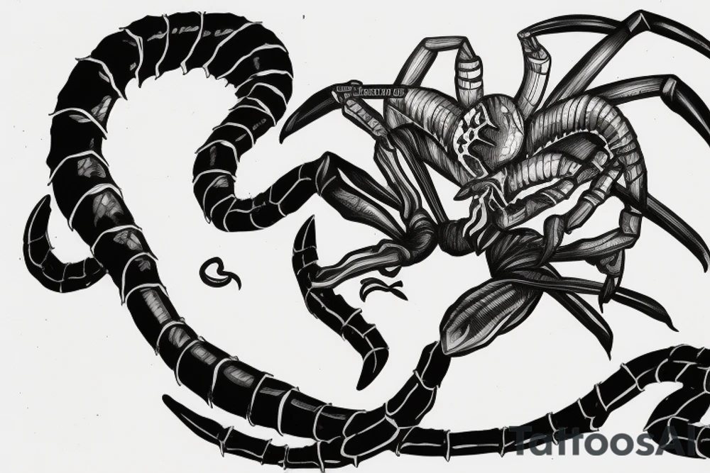 Scorpion from the mortal combat, on the ice and flame tattoo idea