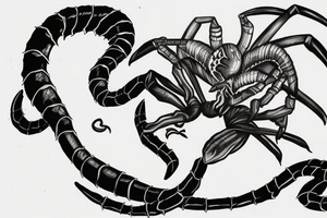 Scorpion from the mortal combat, on the ice and flame tattoo idea