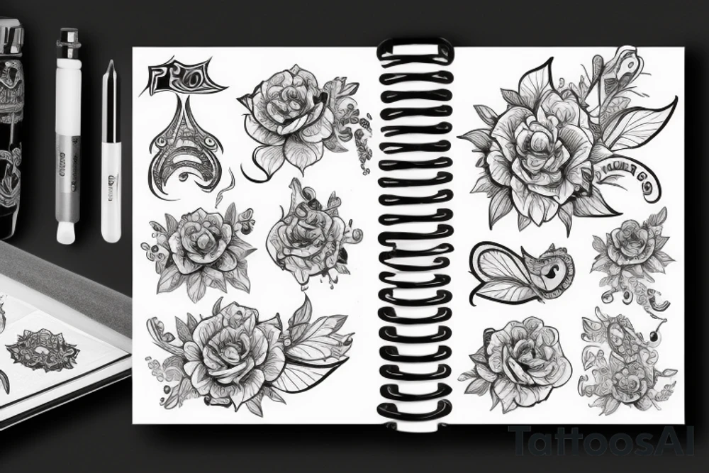 Цветы розы Мандала реализм 5 штук tattoo idea