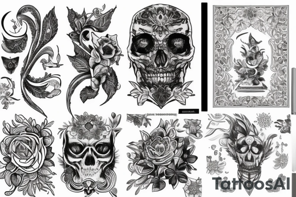 Цветы розы Мандала реализм 5 штук tattoo idea