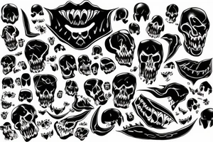 bony jaw with fangs tattoo idea