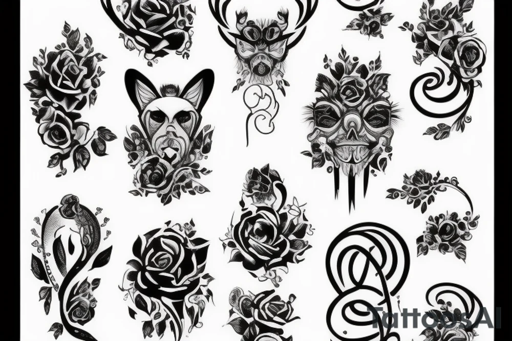 Череп кошки tattoo idea
