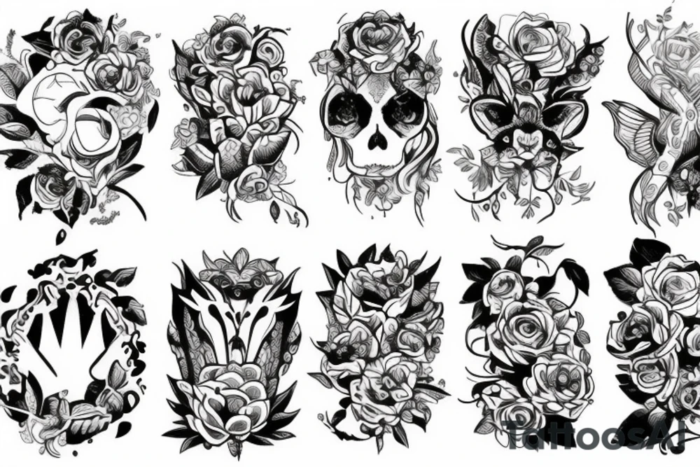 Череп кошки tattoo idea