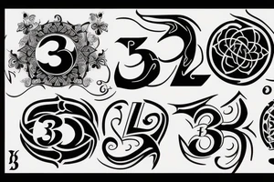 a tattoo of the number 3 and the % symbol tattoo idea
