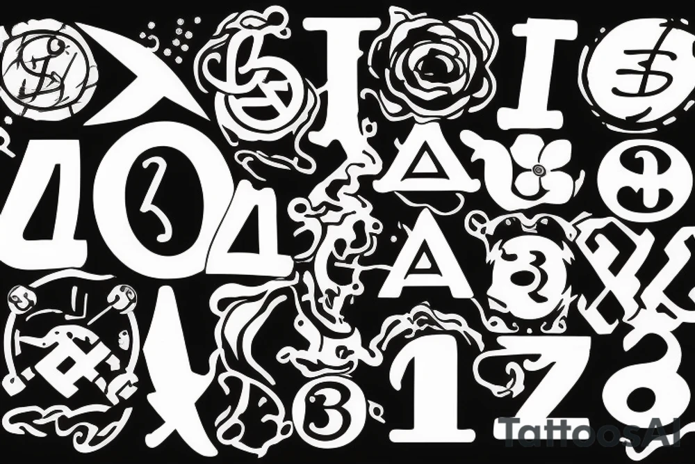 a tattoo of the number 3 and the % symbol tattoo idea