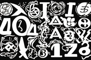 a tattoo of the number 3 and the % symbol tattoo idea