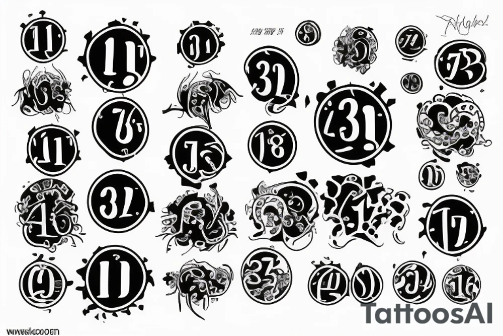 a tattoo of the number 3 and the percentage % symbol tattoo idea