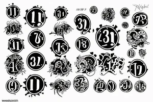 a tattoo of the number 3 and the percentage % symbol tattoo idea