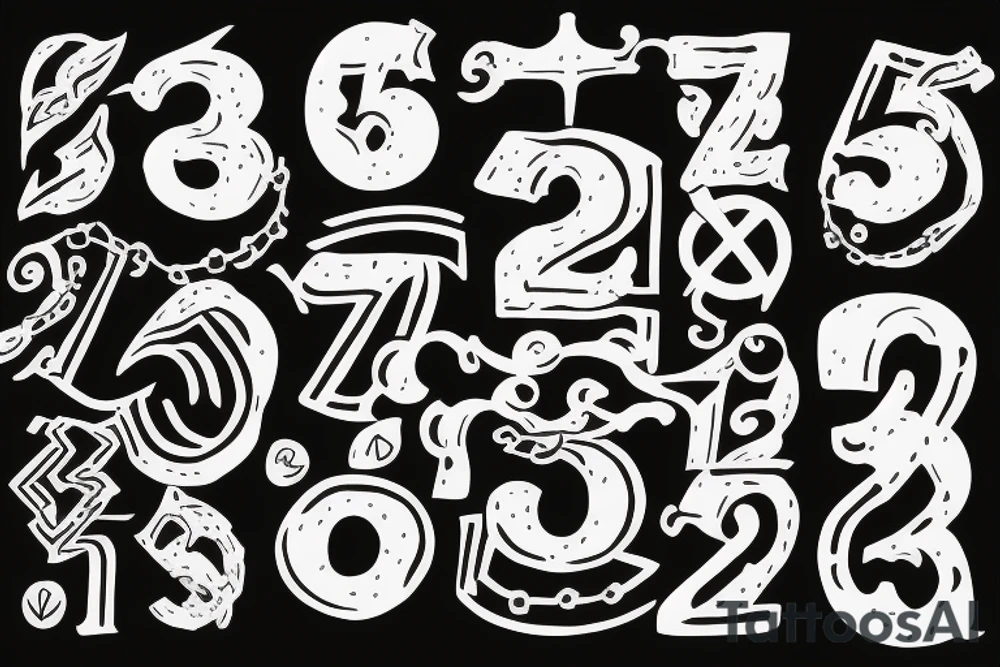 a tattoo of the number 3 and the percentage % symbol tattoo idea